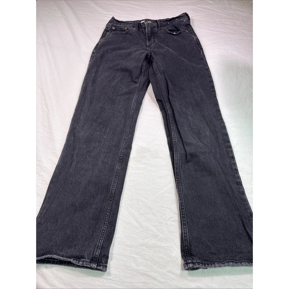Abercrombie Fitch Jeans Womens 25/0R Black  Baggy Low Rise Denim  Y2K